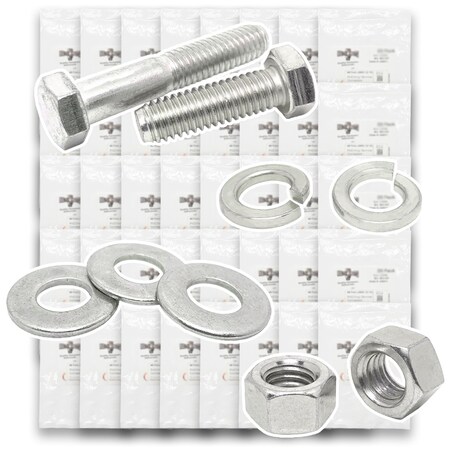 Boltsandnuts.Com Metric Class A4 Stainless Coarse Hex Cap Screws, Hex Nuts, Flat & Lock Washers - 2011 PCS Assortment Kit #531